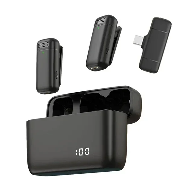 جديد 2in1 K30 ميكروفون لاسلكي Lavalier تسجيل الصوت...