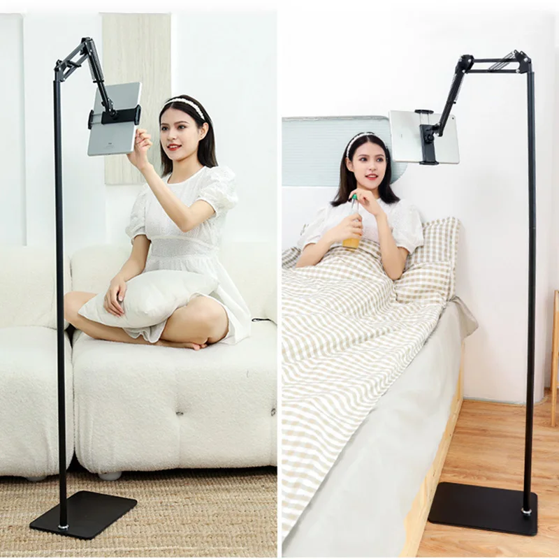 Soporte de cama para teléfono y tableta, tuerca de bloqueo de brazo de  metal resistente de 360 grados, abrazadera de montaje ajustable acolchada  para