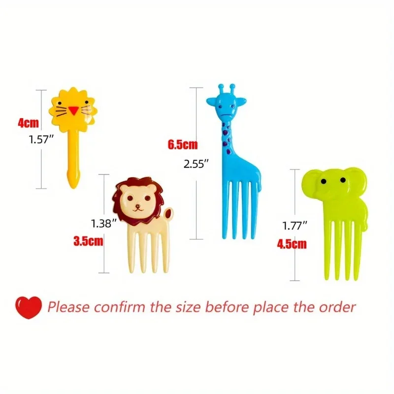 Food toothpicks 30/38Pcs Animal Food Selection Reusable Cartoon Animal Fruit Food Toothpicks Fruit Salad Fork Bento Box Accessories