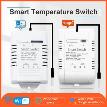 Wifi Temperature Sensor Tuya eWelink Smart Wifi Rf433 Intelligent Thermostat Temperature Switch 16A Works With Alexa Google Home 1