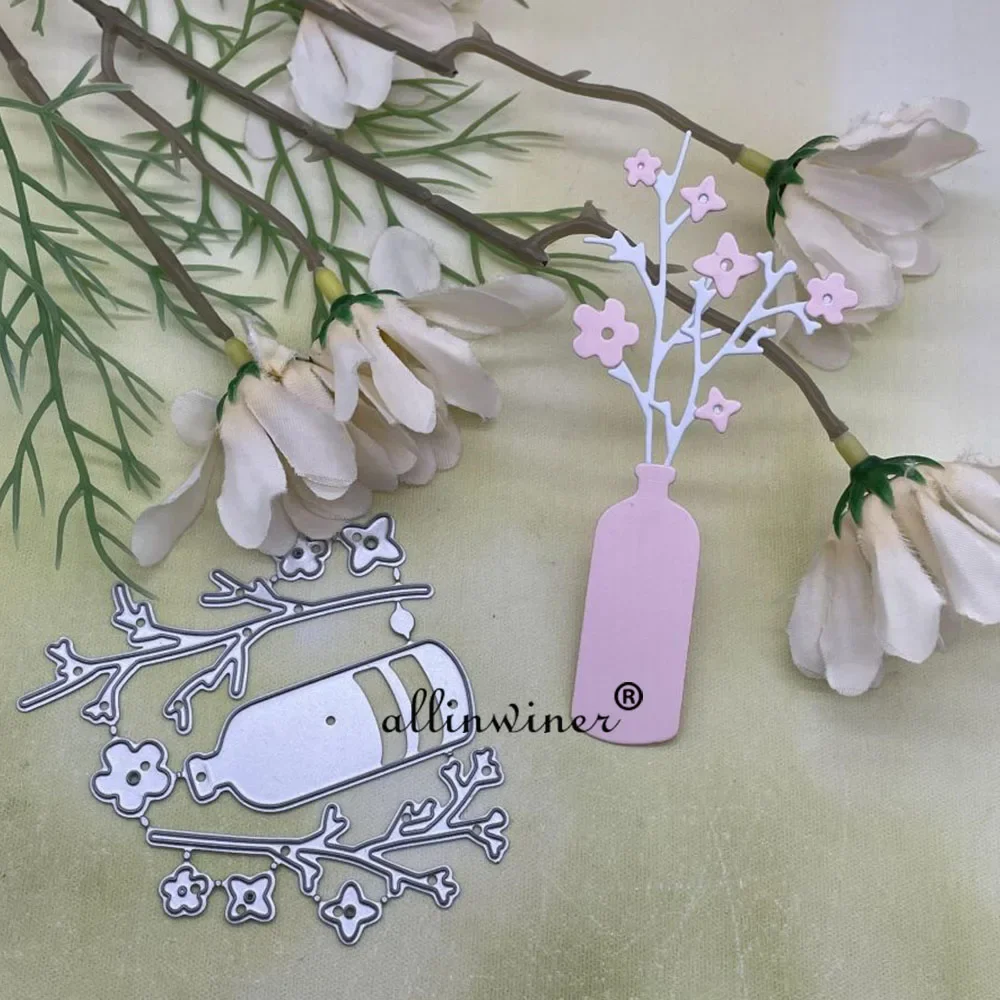 Blumenvase Dekoration Metall Stanzformen Schablonen für DIY Scrapbooking dekorative Prägung Handwerk Stanzvorlage