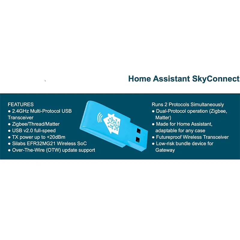 Home Assistant SkyConnect USB Stick compatible with Zigbee