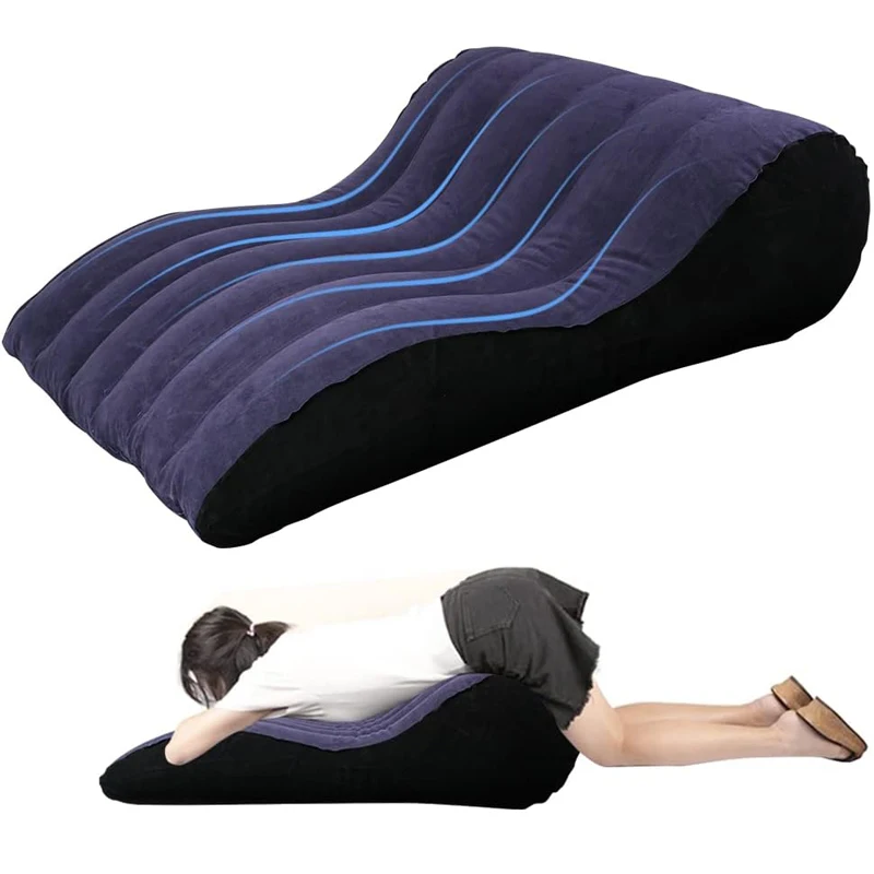 Inflatable Sofa Bed Flocking Adults Rest Pillow Love Aid Night Body Positions Support Cushion Couples Furnitures Home Air Pad