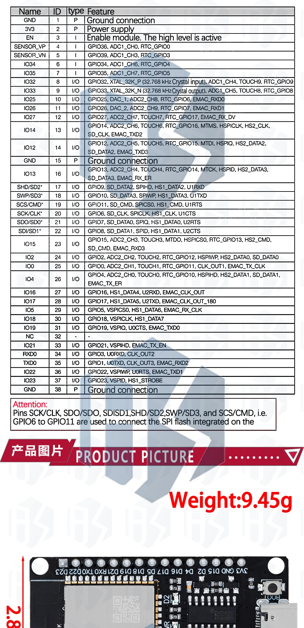 ESP32 ESP-32 ESP32S ESP-32S CP2102 Drahtlose WiFi Bluetooth Entwicklung Bord Micro USB Dual Core Power Verstärker Filter Modul – Detail 13