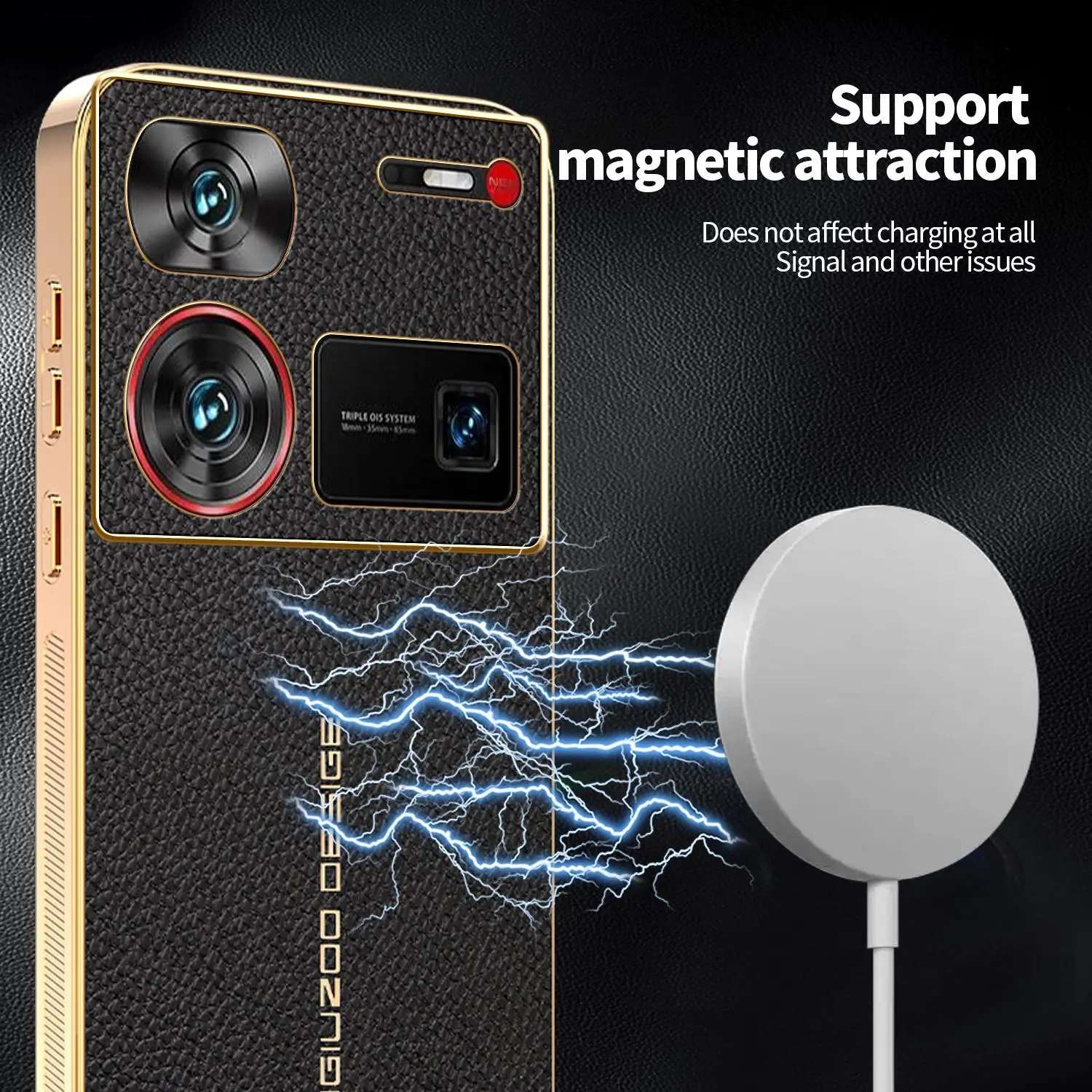 Advanced Litchi Pattern Ultra-Thin Magnetic Anti-Drop Shockproof Case