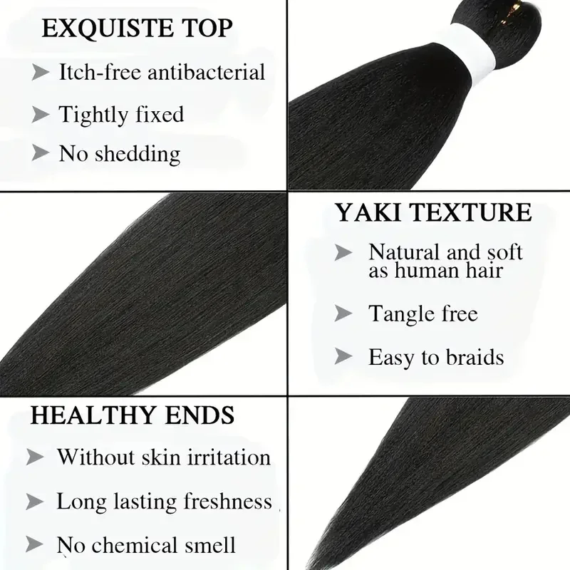 26 Inch Pre Stretched Braiding Hair Synthetic Easy Hair Yaki Straight Braids Wholesale Professional Hot Setting Set For Women