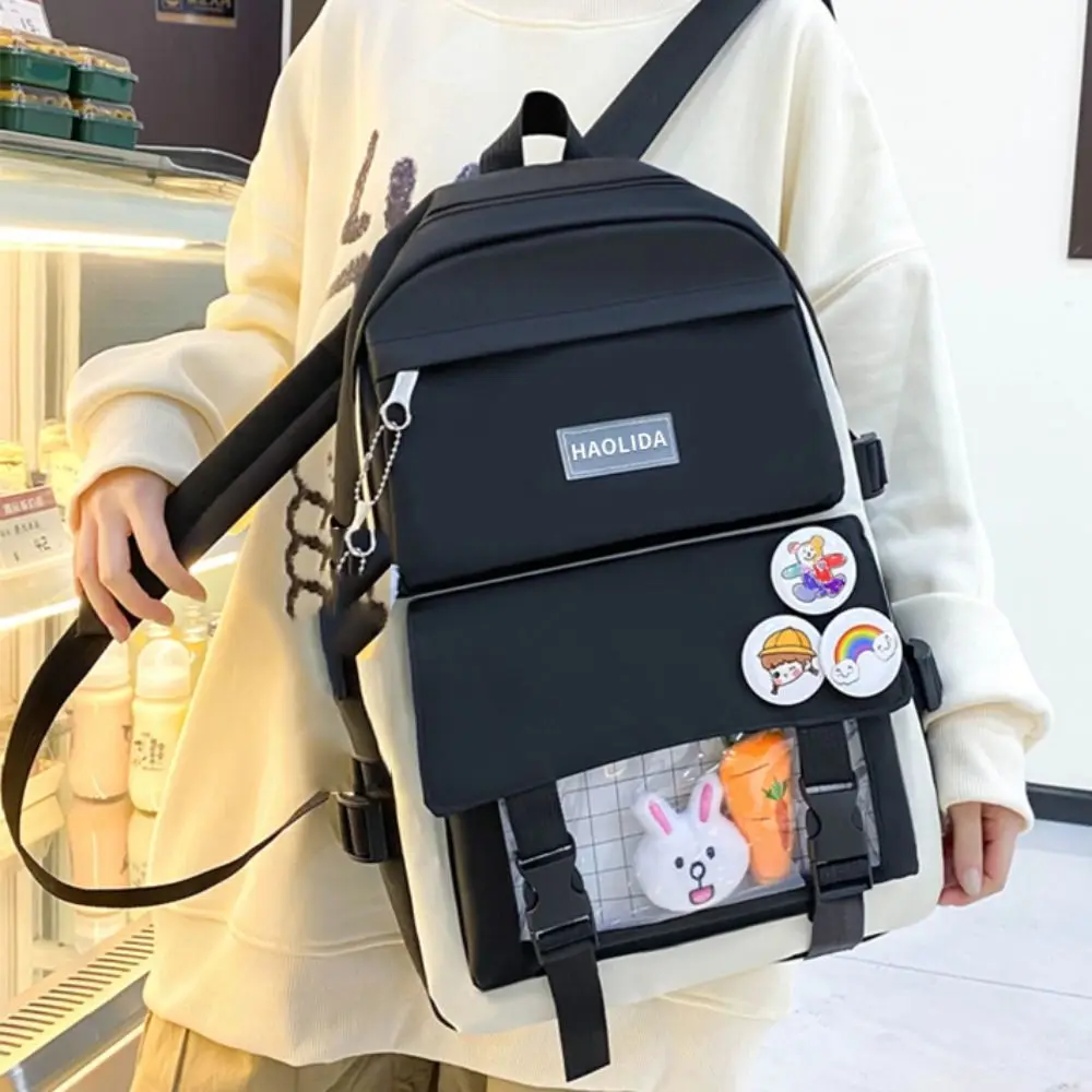 Leisure Nylon Large Capacity Bags Canvas Commute Badge Shoulder Backpack A Set of Four Schoolbag Korean Style School Bag Kids 2