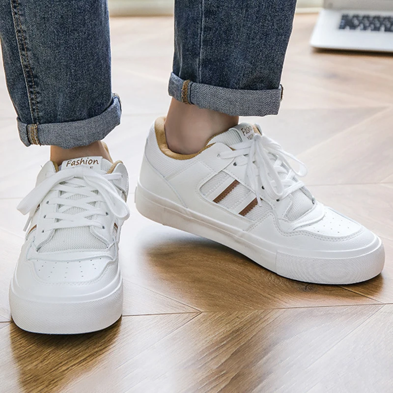 Men Casual Shoes Outdoor Brand Men Shoes Men Sneakers Flats Comfortable Breathable Leather Leisure Footwear Trendy Style for Man