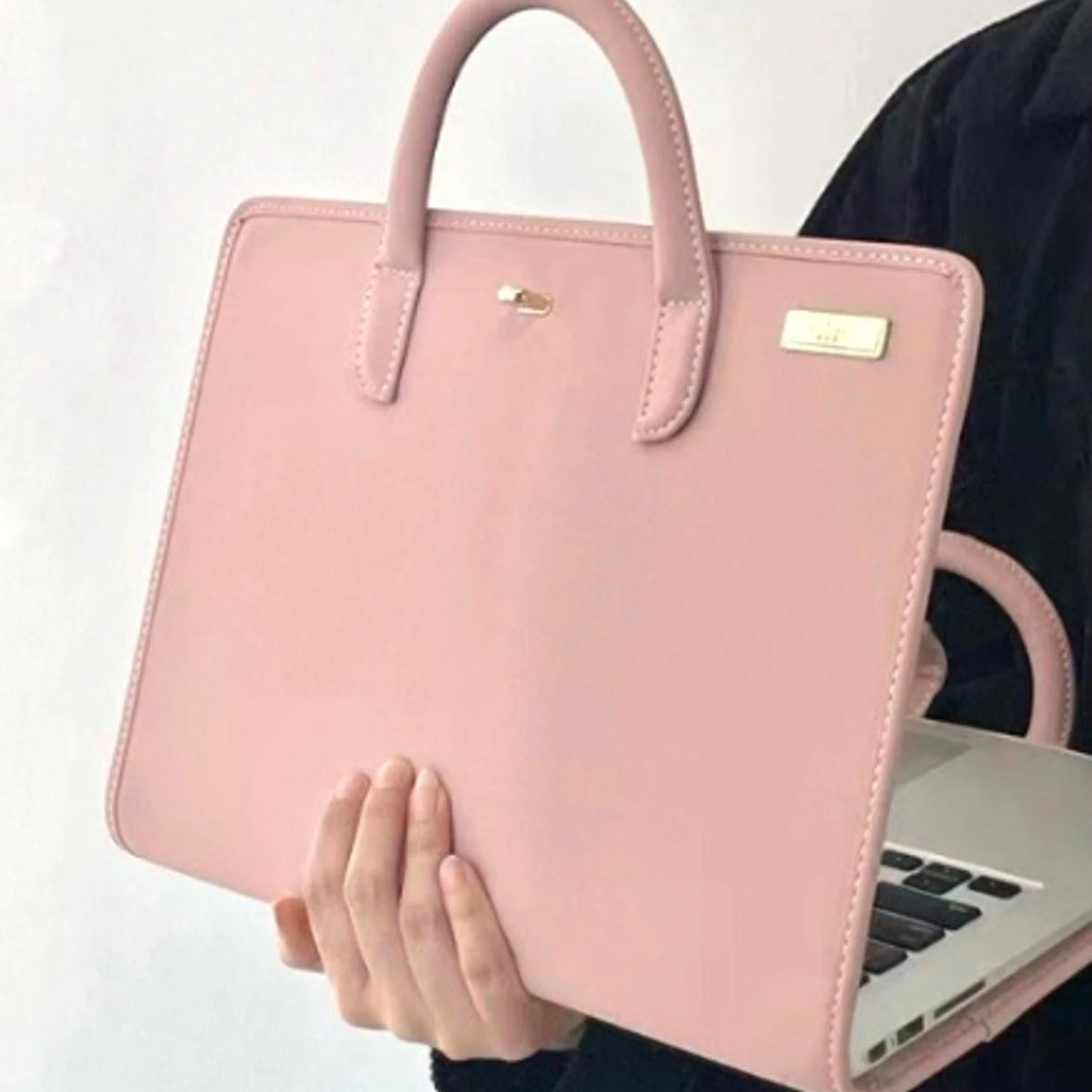 Laptop Sleeve with Handle PU Laptop Case Roseate Stylish Water Proof Laptop Sleeve Protective Bag with Handle for 14 Inch Laptop - 5