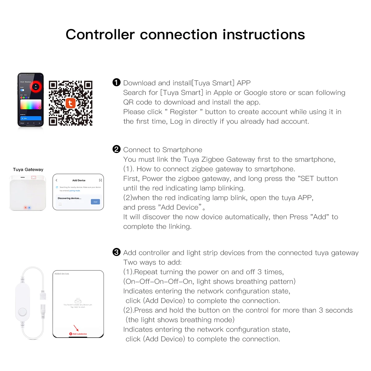 DC12V-24V Zigbee 3.0 WiFi LED 스트립 조명 컨트롤러 CCT RGB 단색 Led 스트립 Alexa Google Assistant Smartthings