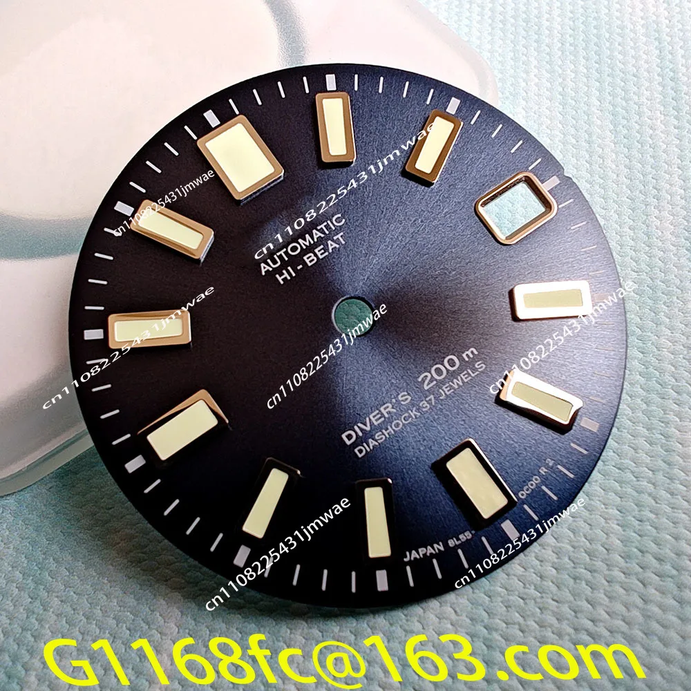 High Quality 62MAS Sun Gray Modified Dial for NH35 Movement Japan C3 Green Luminous Real Nail Plate