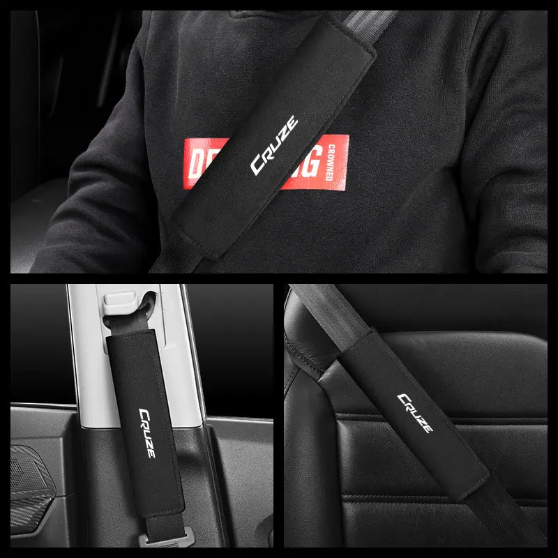 Car Styling Seat Belt Cover Suede Seatbelt Shoulder Strap Protector Pads For Chevrolet Cruze 2012 2017 car Accessories
