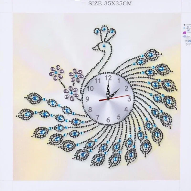 DIY Wall Clock Diamond Painting Full Special-shaped Drills Embroidery Wall Clock Embroidery Flower Butterfly Cross Stitch Watch