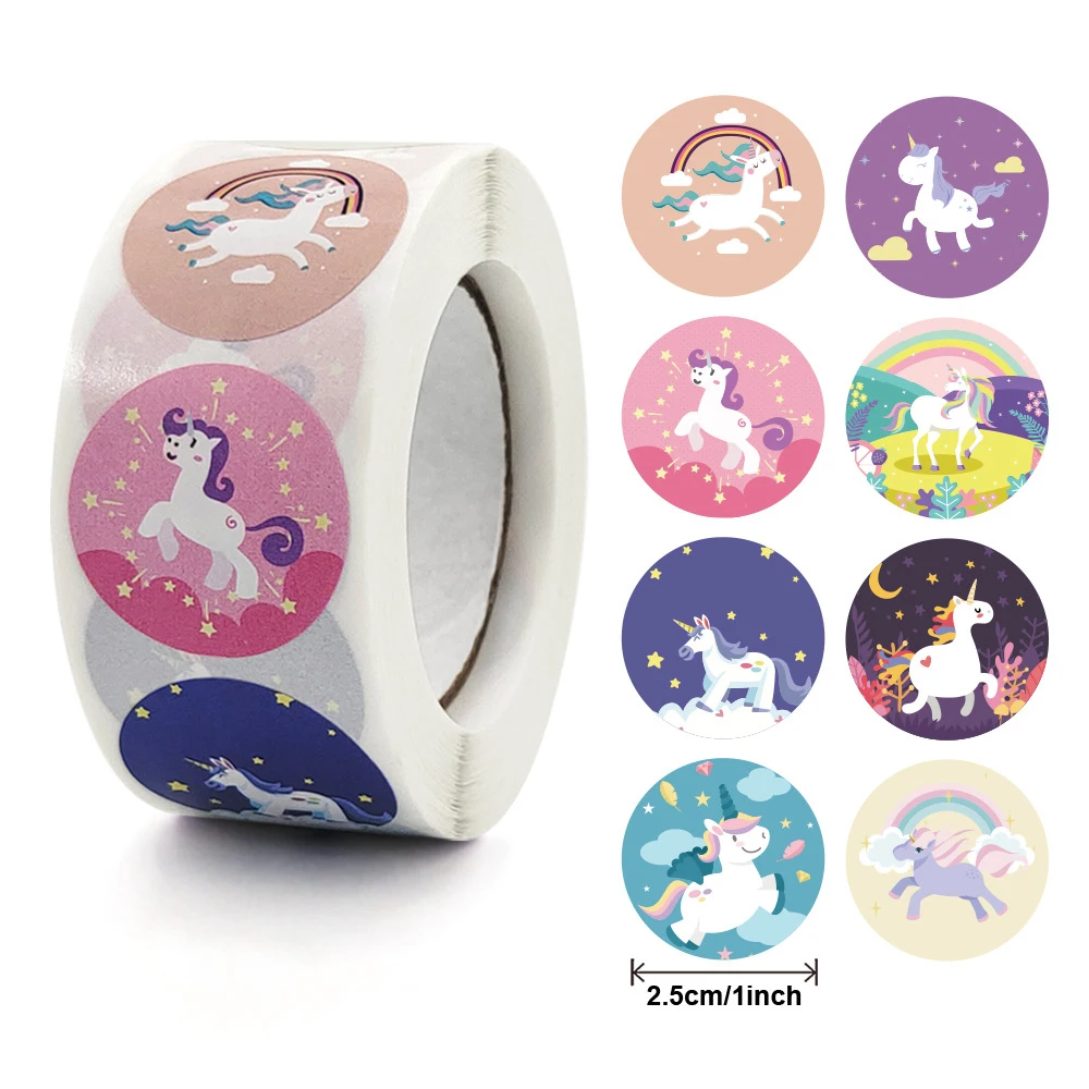 unicorn stickers 500pcs Unicorn Stickers Cute Cartoon Stickers Kids Thank you Sticker Unicorn Birthday Party Decorations Gift Bags Labels
