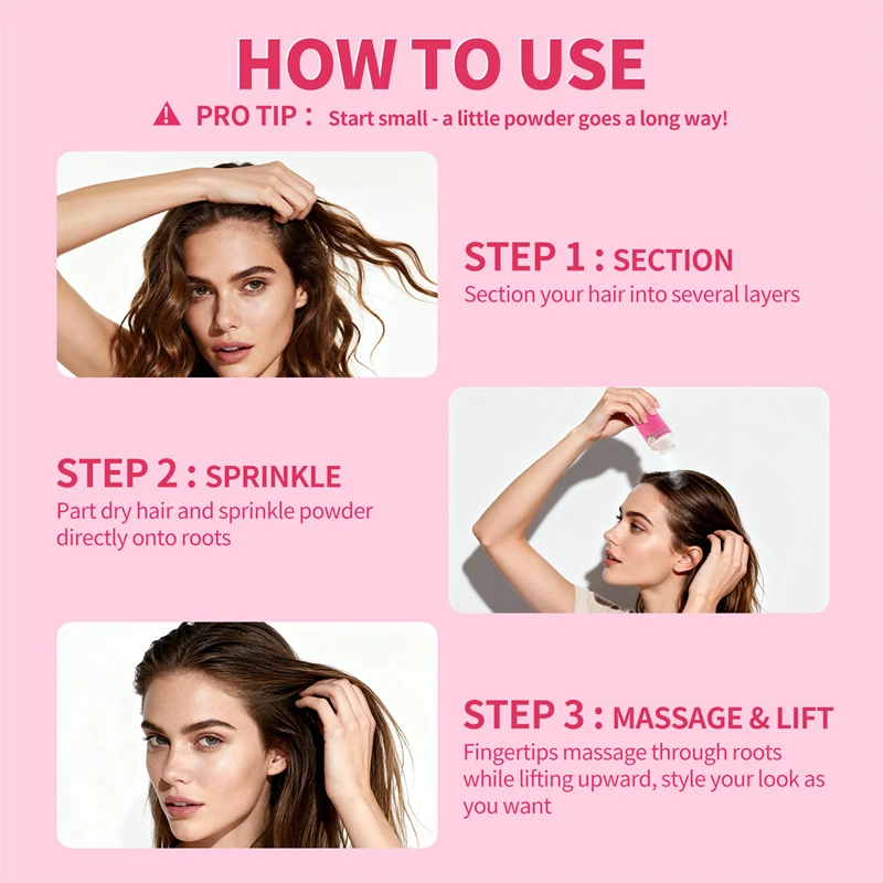 20g Hair Texturizer Volume Powder Hair Fluffy Powder Absorb Grease Dry Hair Powder Wash Free Spray Hair Styling Powder Unisex view 6