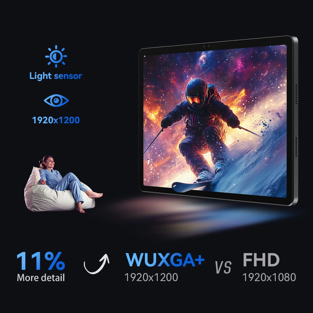Alldocube iplay 60 pro 11 inch Tablet 6GB+6GB RAM 128GB ROM Android 14 Helio G99 4G LTE+Wi-Fi 90Hz Display 4 Speakers 5