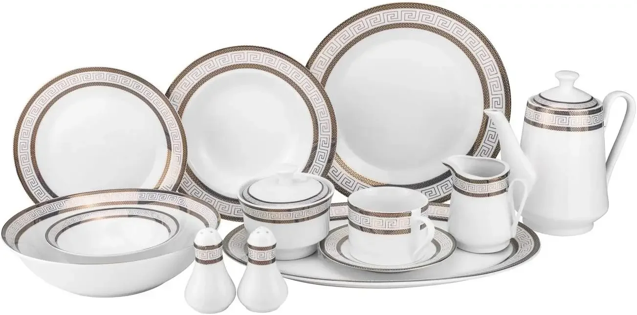 Ceramic Tableware Set 57-pc Banquet Dinnerware Set Luxury Bone China Tableware Intended For Everyday Or Entertaining Use