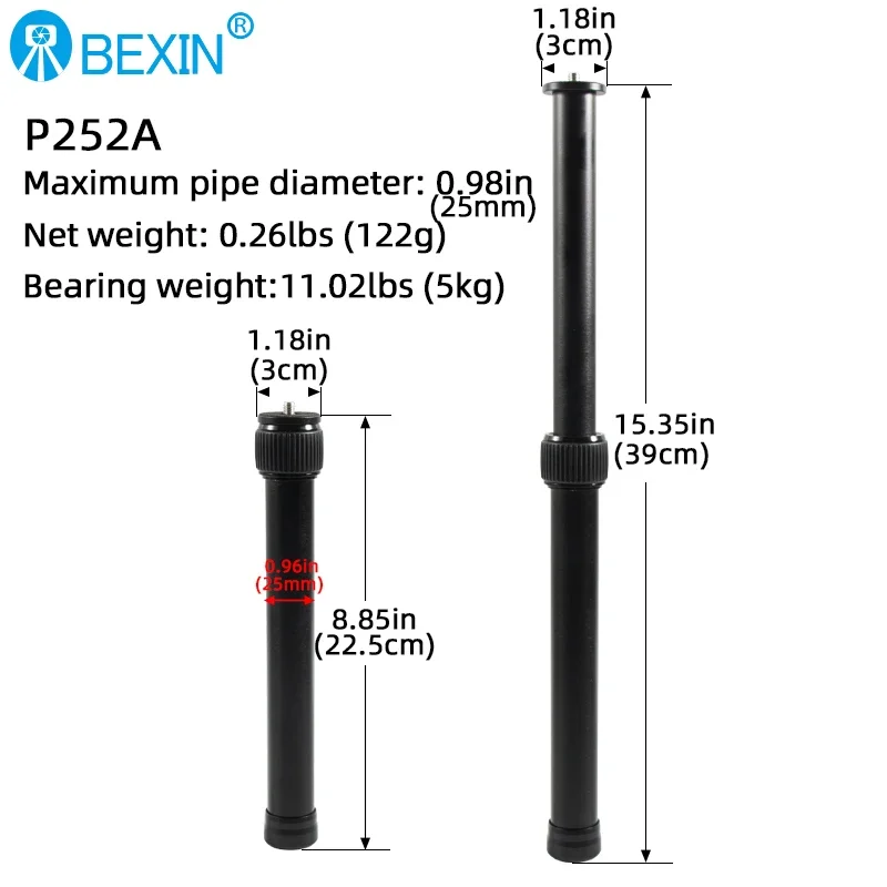 Tripé Profissional para Câmera Dslr Parafuso Adaptador de Estabilizador Portátil Tripé Ajustável Monopé Haste de Extensão - Image 6