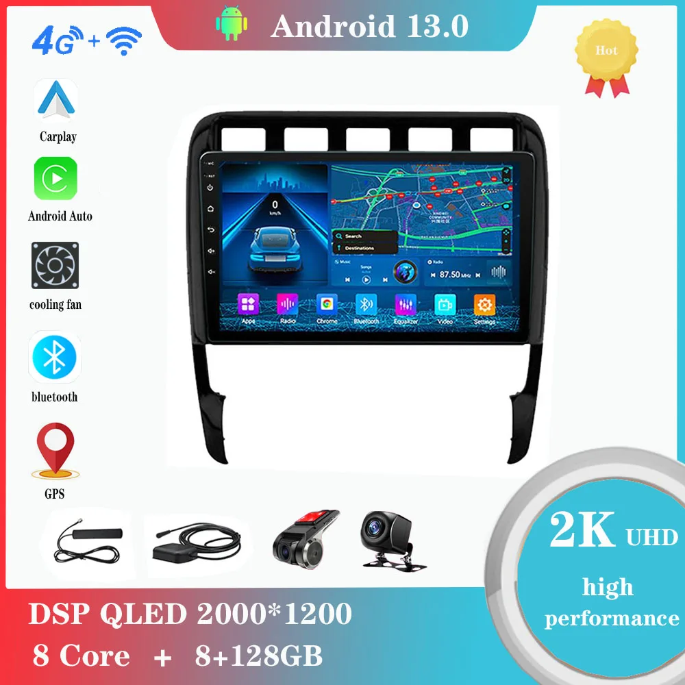 Android 13 Radio Per Porsche Cayenne 2002-2010 Lettore Multimediale Per Auto Carplay Touch Screen Navigazione Gps