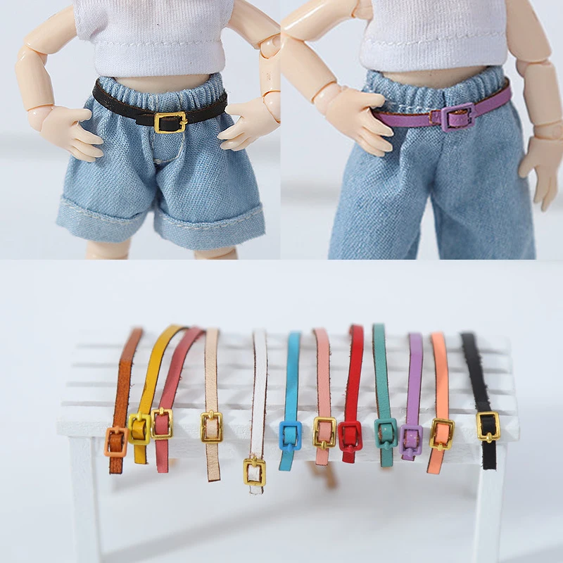 

Ob11 Doll Clothes Cowhide Belt denim shorts pants for Obitsu11, GSC, Body9, YMY, DDF, 1/12 BJD Doll Accessories Toys