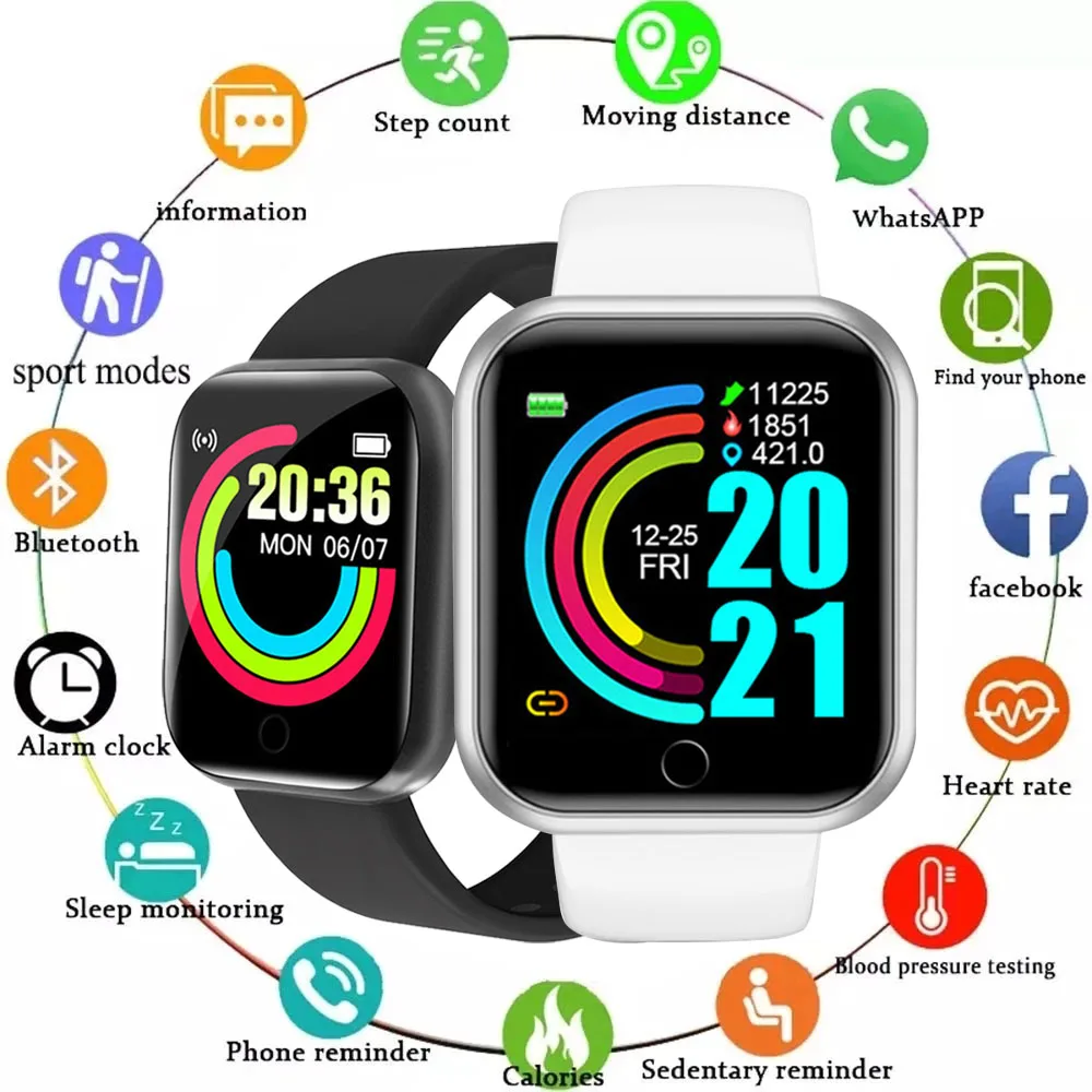 

Y68 Smart Watch Women's Men's Children's Smartwatch Digital Sport Fitness Watches Bracelet Men Smartwatch montre connectée homme