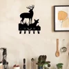 1pc Iron Crafts, Deer Family Key Rack Hanger - 6 inch Wide Metal Wall Art Wall-mounted，Hooks，Key holder，key hanger，Towel Rack 3