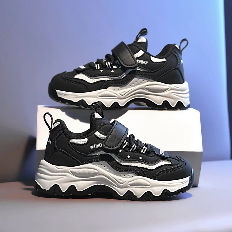 2025 Boys Sneakers - Leather Waterproof Basketball Shoes, Spring & Autumn Running Shoes for Boys, Trendy & Durable 4