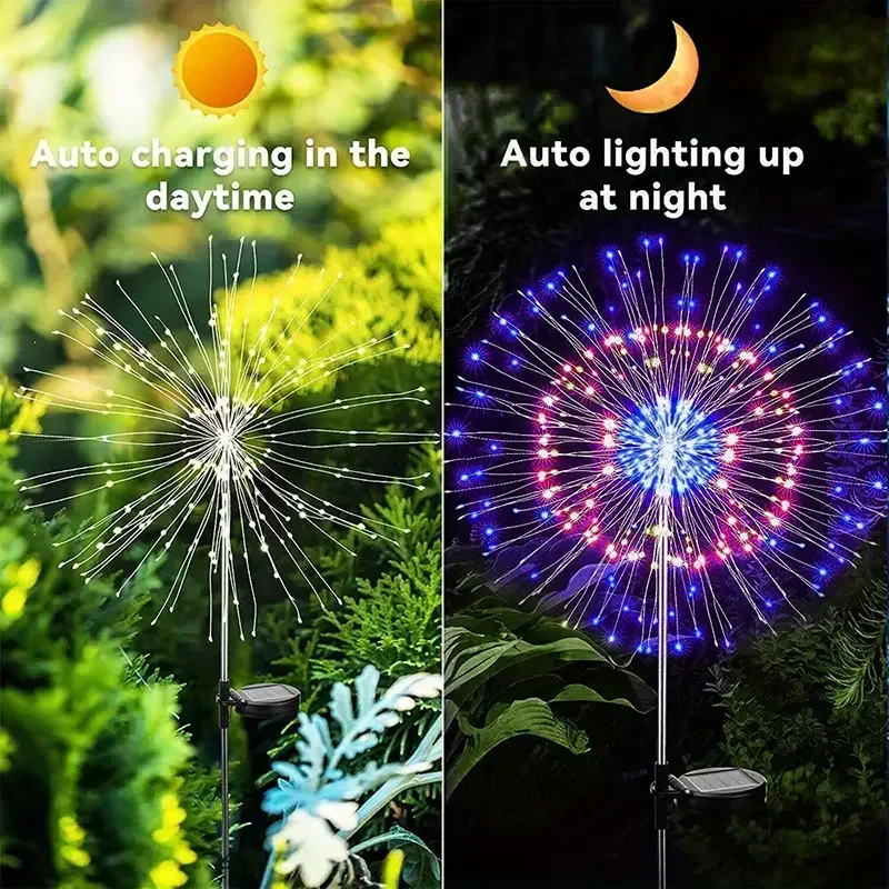 90/120LEDs Solar Garden Lights Solar Firework Lights Outdoor for Pathway Party Wedding Decorative Christmas solar lights garden light solar decoration light