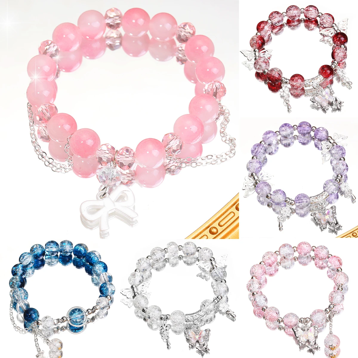 Elegant Butterfly Beaded Bracelet - Charming Jewelry Gift