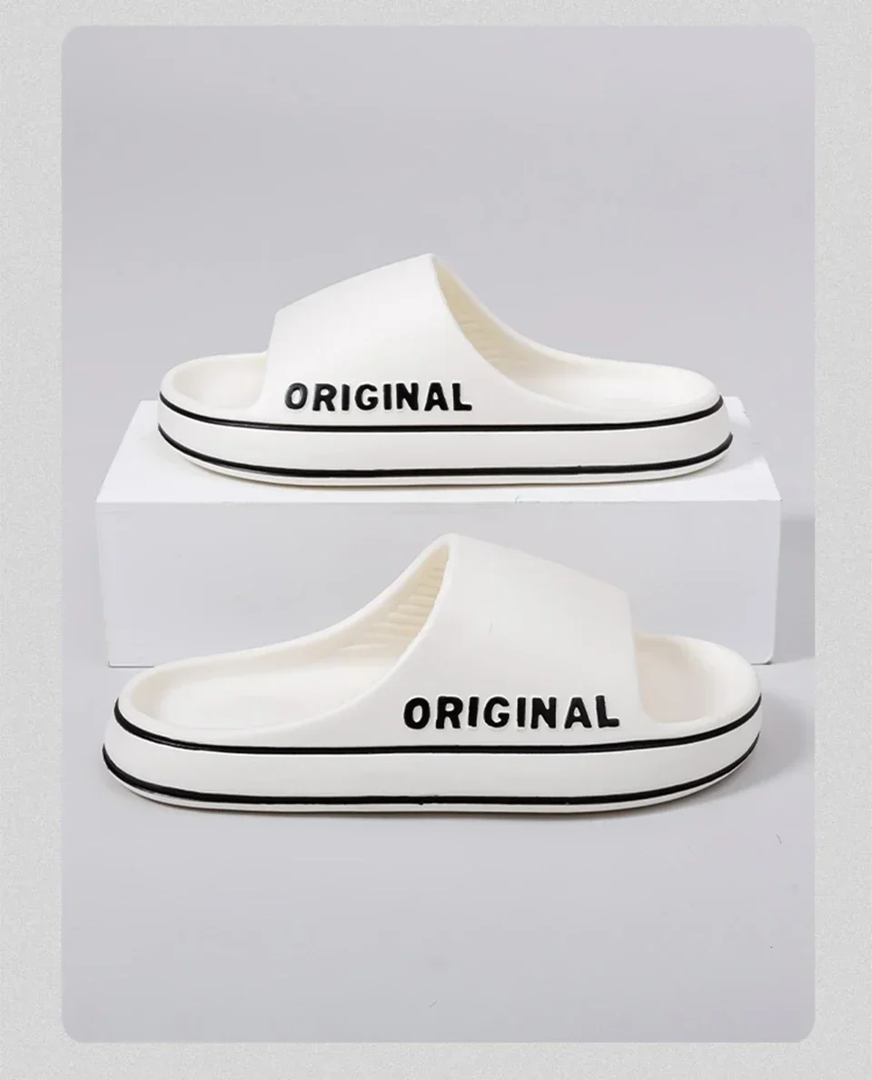 Slippers Beach Slides Solid Mens Thick Sole Indoor Bathroom Color Feslishoet Women Letter Anti Slip Shoes Summer Couple Sandals