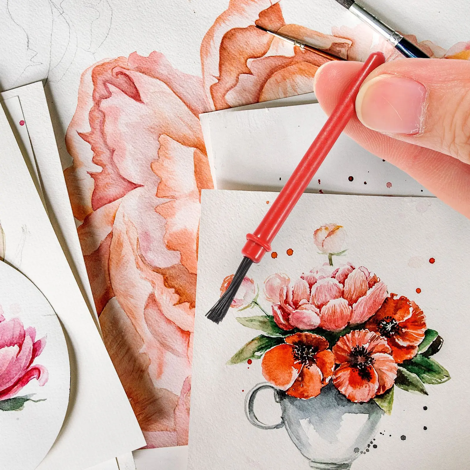 

100 Pcs Artist Paintbrushes Painting Brush Portable Children'S Paint Paint For Kids Watercolor Flat Artist Paintbrusheses
