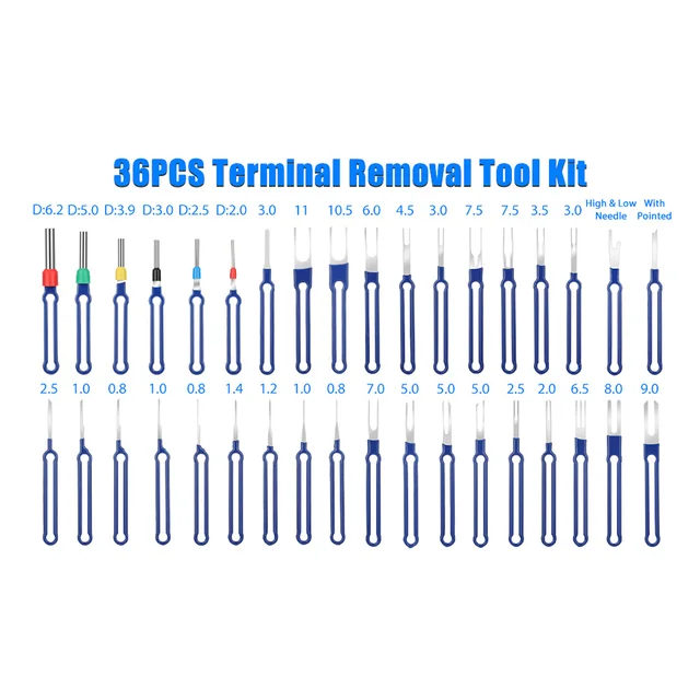 36Pcs Universal Terminal Removal Tool Kit Depinning Tool