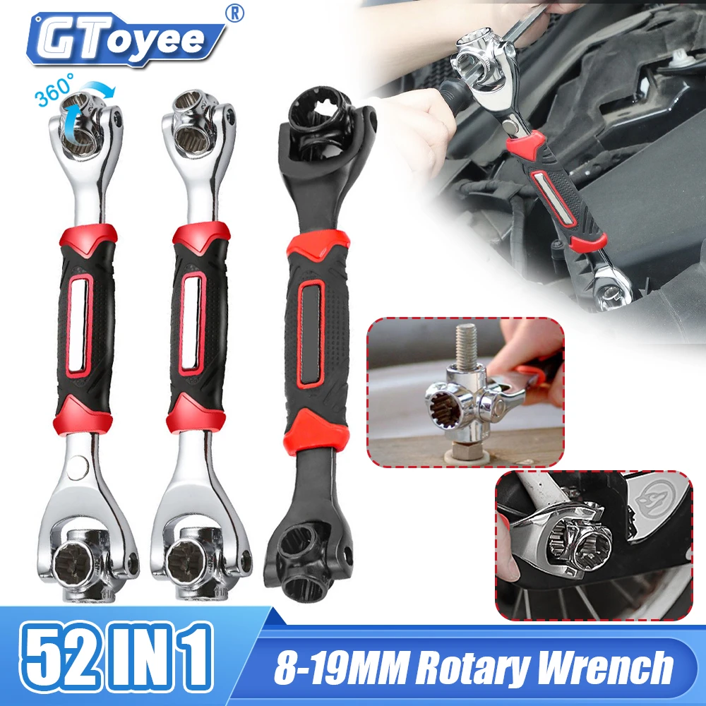 52 In 1 Multipurpose Wrench 360 Degree Rotation Ratchet Spline Bolts ...