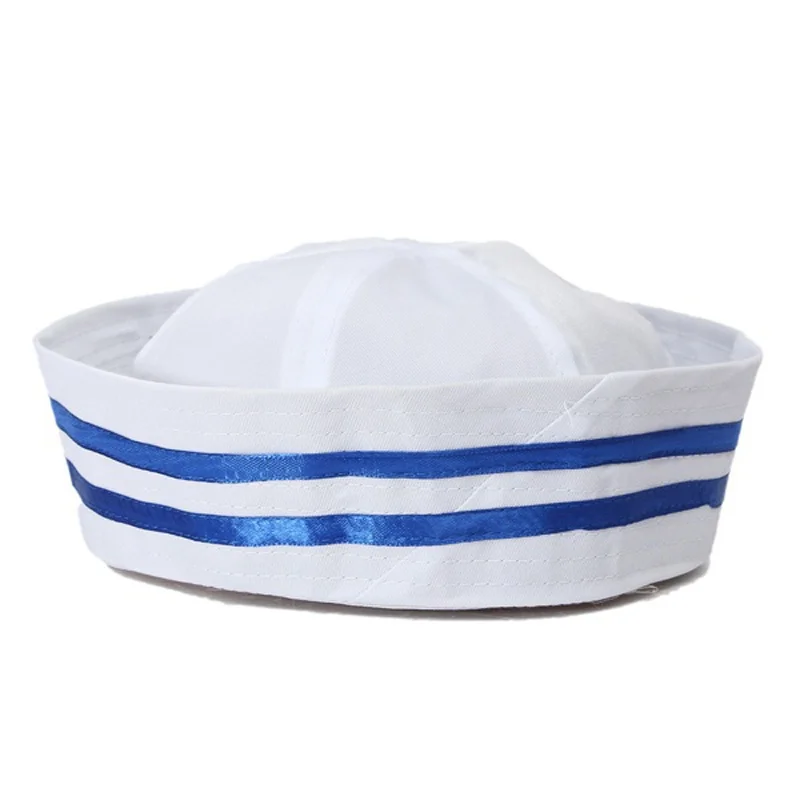 Sailors Captain White Hat Navy Marine Cap Anchor Sea Boating Men Women Party Cosplay Festival Hats