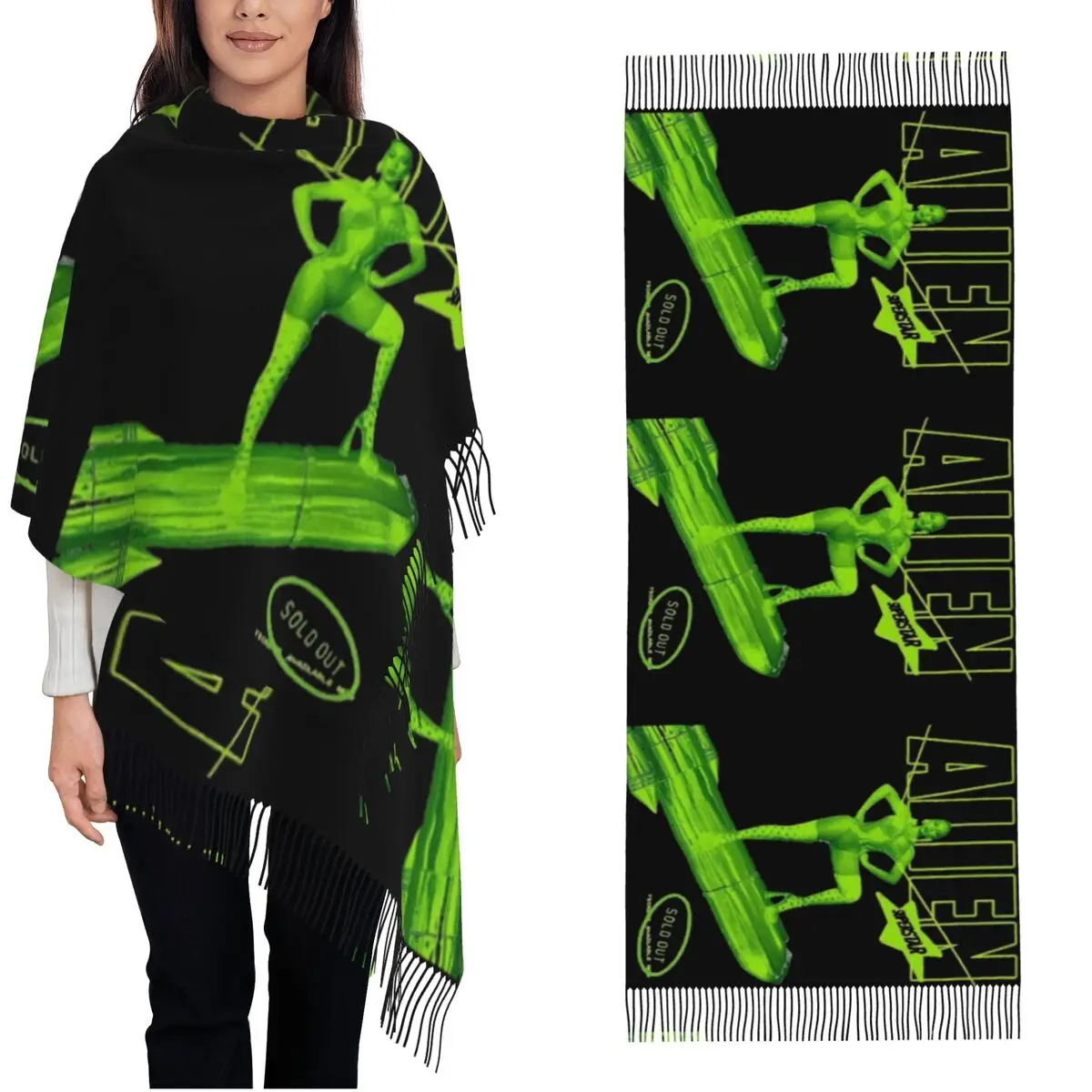 

Renaissance World Tour Beyonce Scarf for Womens Fall Winter Cashmere Shawls and Wrap Alien Superstar Long Shawl Scarf for Ladies