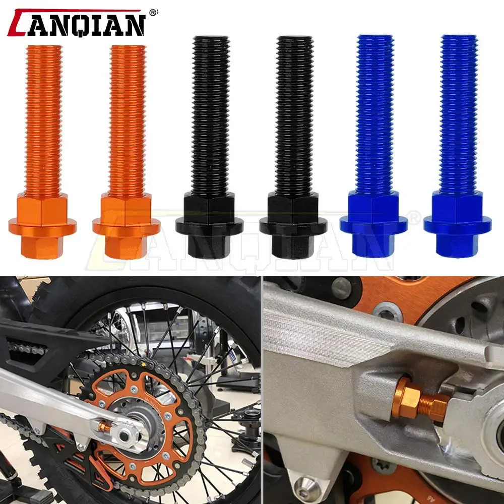

For 250 350 450 530 XC XCF XCW EXC EXC-F R 2007-2016 2017 2018 2019 2020 2021 Rear Axle Blocks Chain Adjuster Bolt Screws 10mm