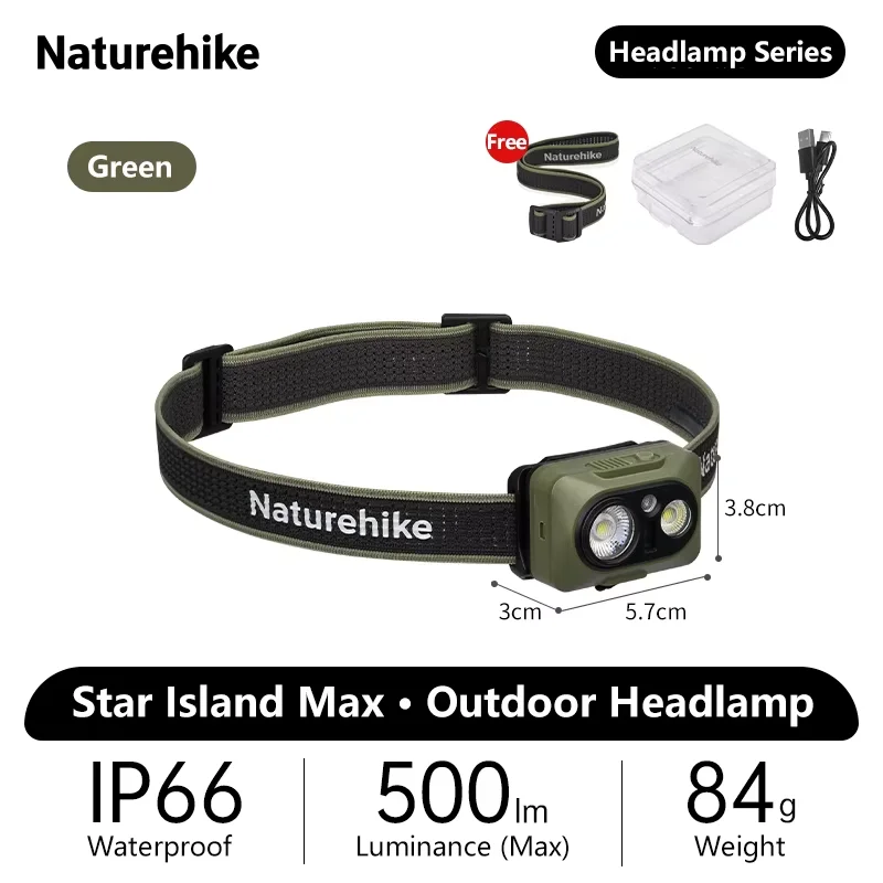 Naturehike Star Island Max Headlamp Outdoor Camping Hiking Fishing Climb Waterproof Sensor Rechargeable Super Bright Headlight
