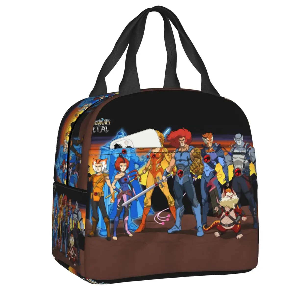 

Thundercats Insulated Lunch Bag for Women Men Reusable HiMan Cheetara Warm Cooler Thermal Lunch Box Kids School Children