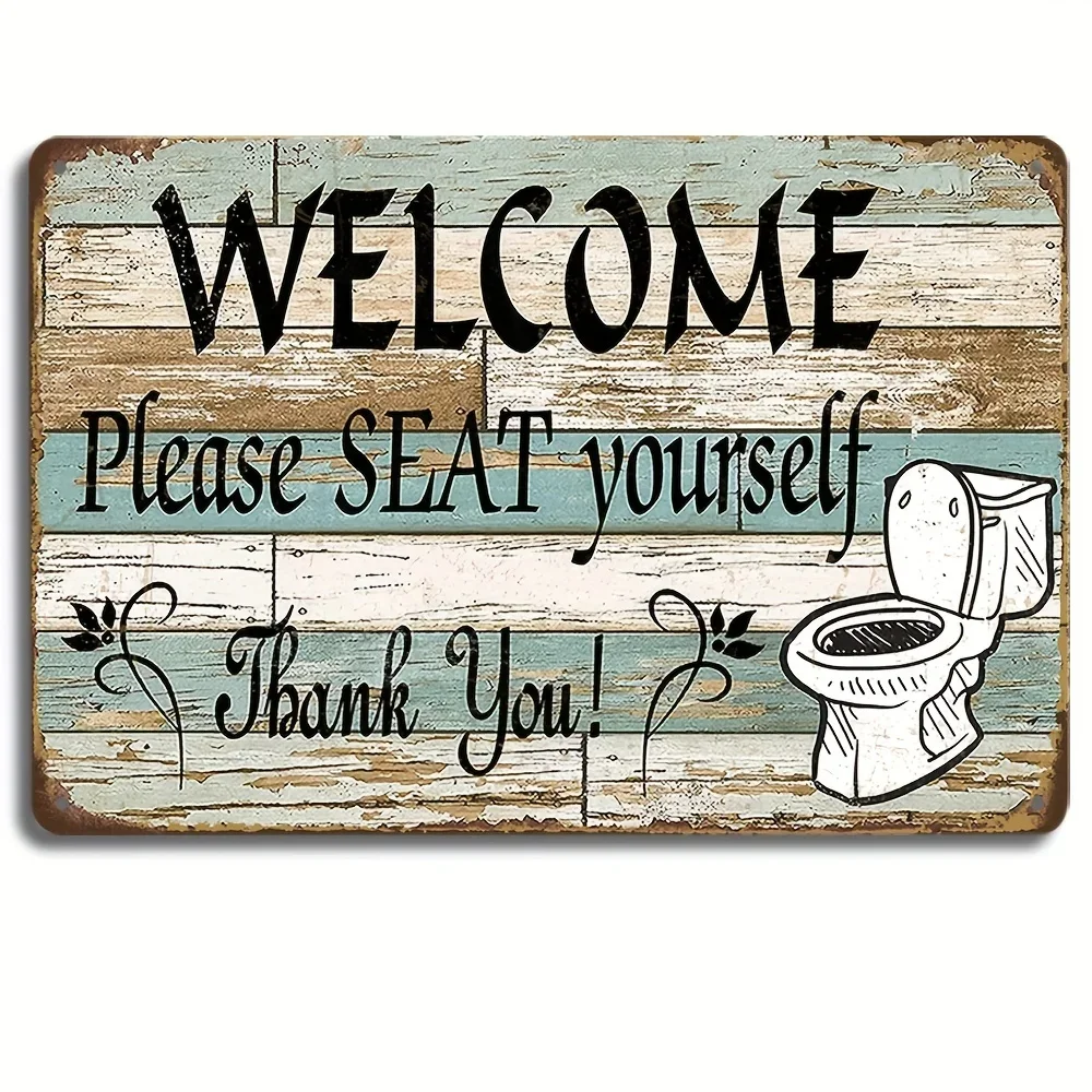

Farmhouse Welcome Sign Wall Art for Home, Farm, Coffee Shop, Restaurant-Please Seat Yourself - Farmhouse Room Patio Garden Decor