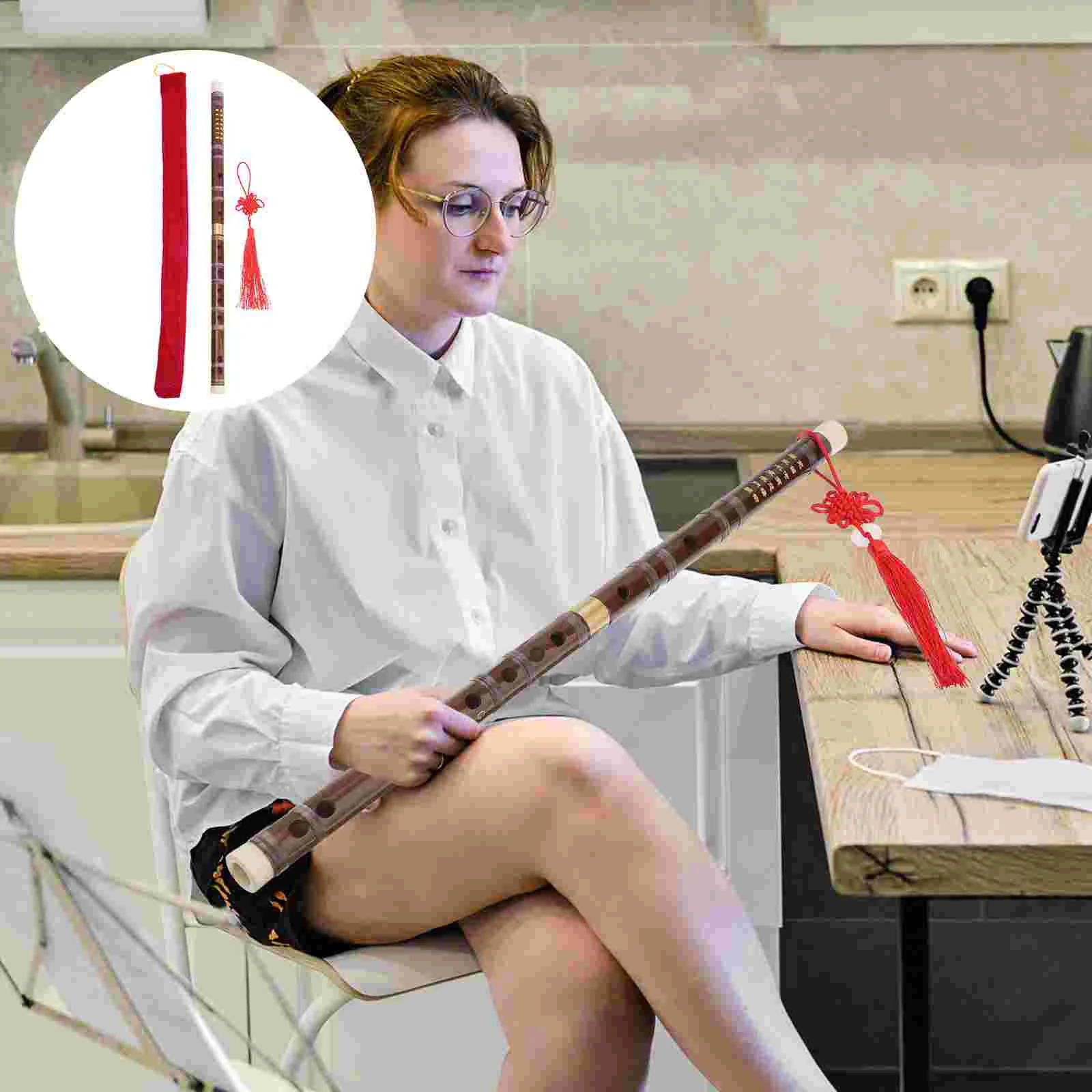 

Bamboo Flute Music Fife Flute Traditional Handmade Chinese Musical Instrument Party Supplies Home Decoration for Party (G