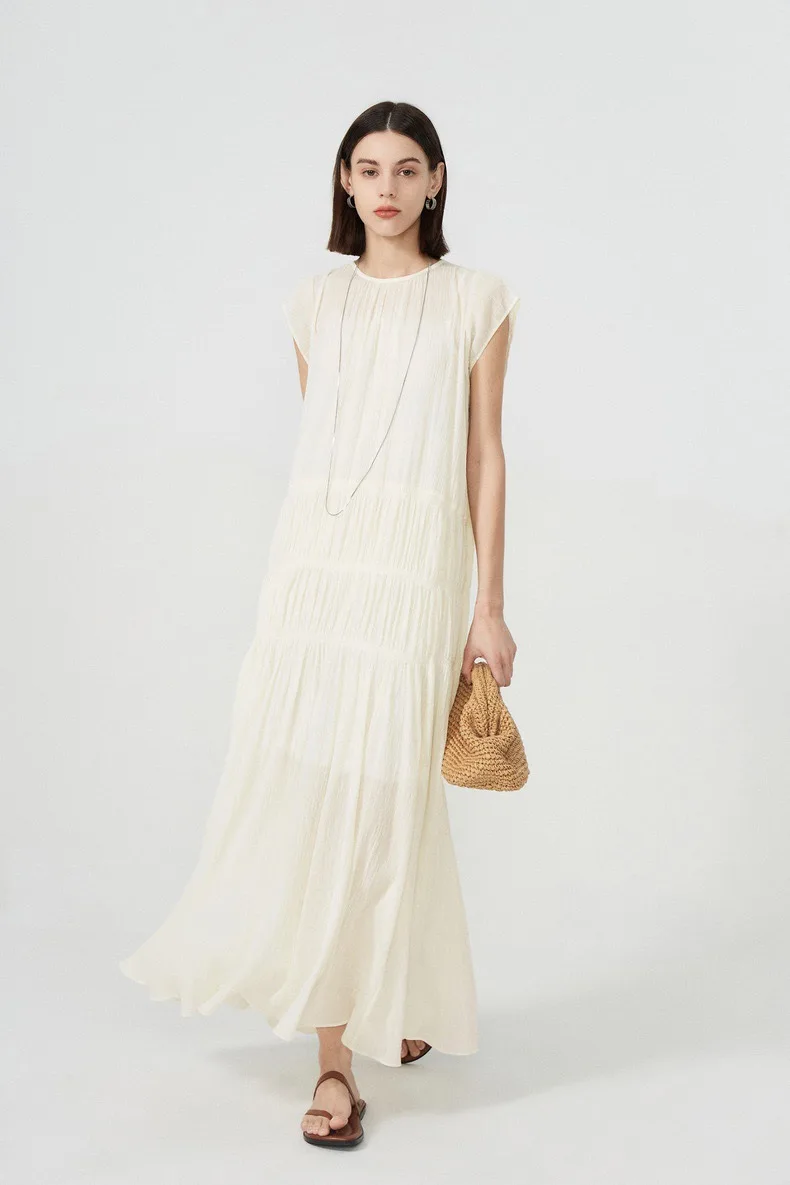 

Платье с запахом Pai Dan Siyuan, легкое прозрачное, с текстурой