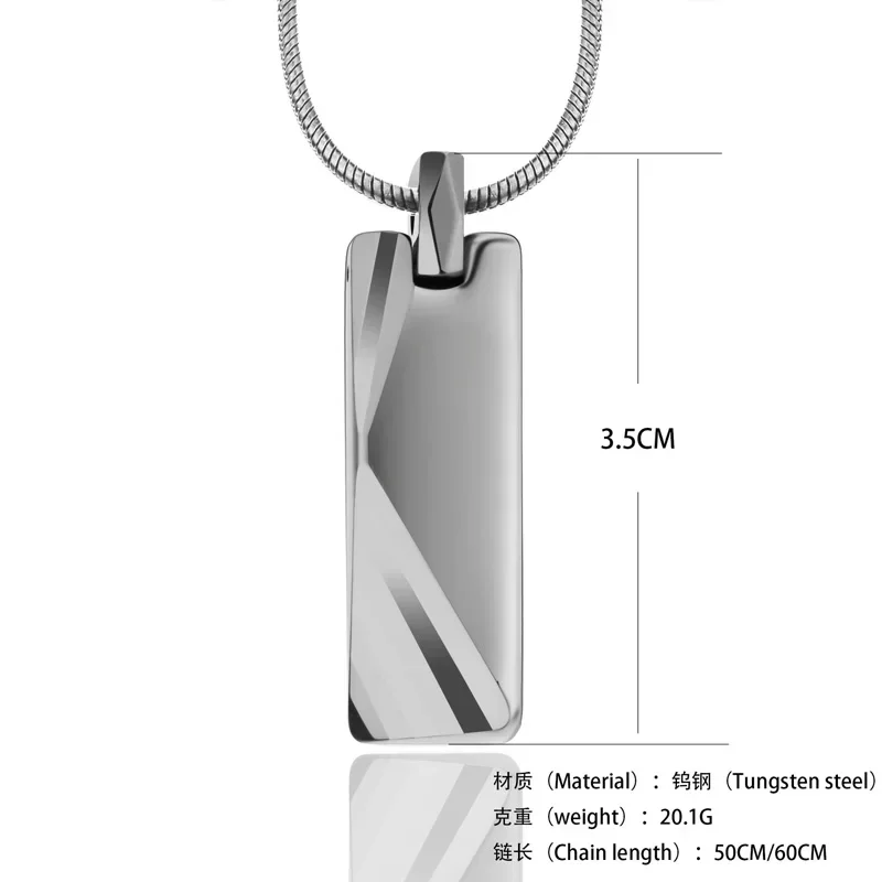 DIY Free Engraving Tungsten Steel Men's Pendant Hip Hop Punk Street Net Red Couple Collarbone Sweater Chain Jewelry Necklaces