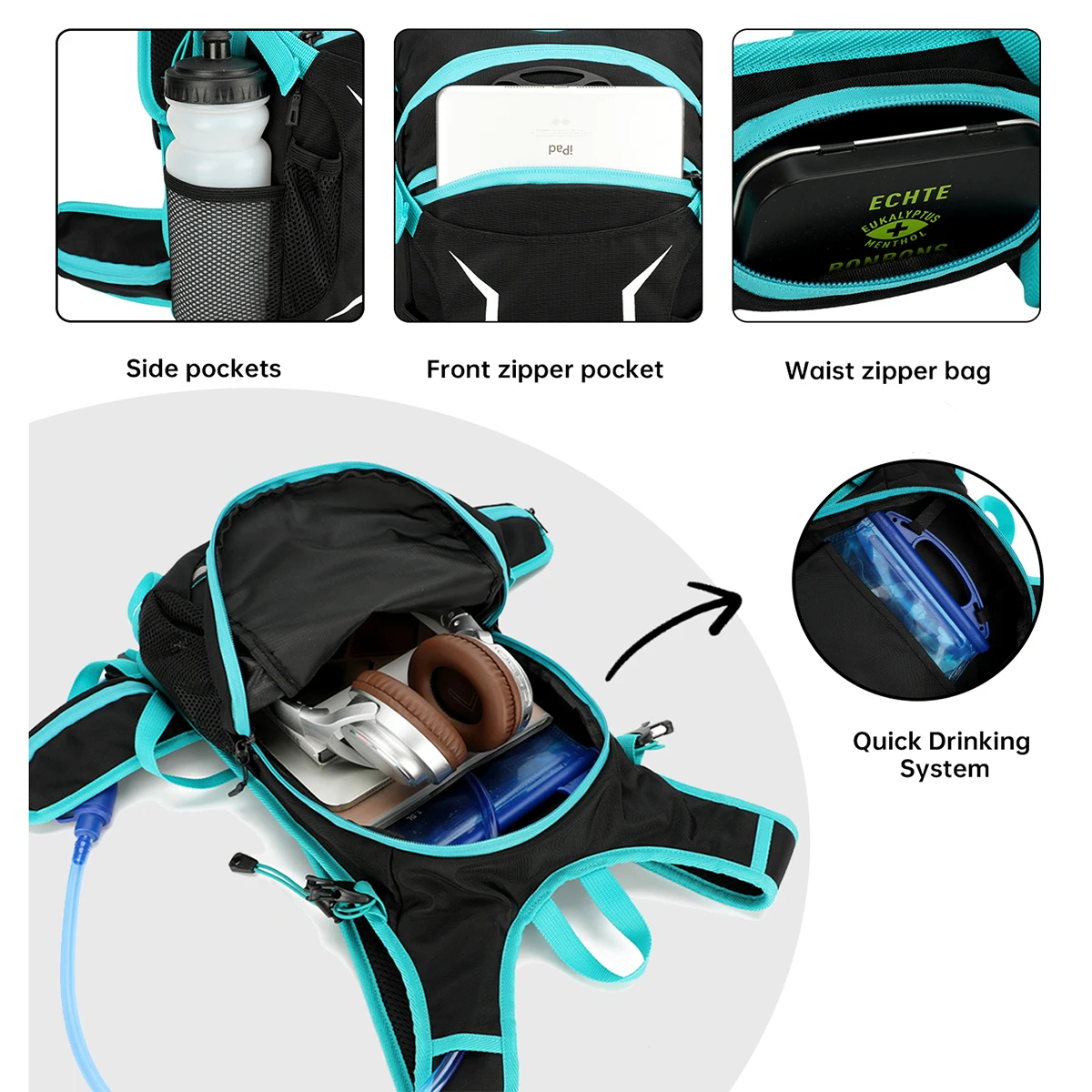 Mountaineering Bag, Men's Outdoor Backpack, Large Capacity, Water-Repellent, Lightweight Hiking Backpack, Women's Cycling, Camping, Mountain Climbing, Fishing, Outing