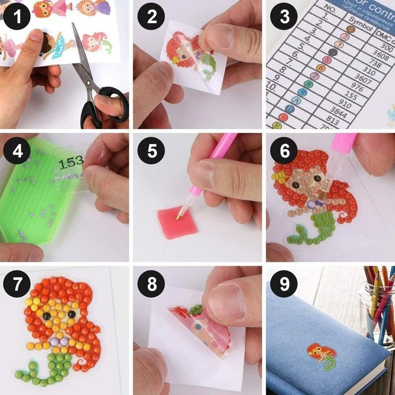 Diy 6/12 pçs natal santa pintura diamante adesivos kits para crianças  presentes dos desenhos animados mosaico adesivo pintura por números kit  arte artesanato| | - AliExpress