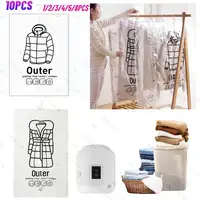 10-1Ppcs For Clothes Vacuum Storage Bag Wardrobe Coat Organizer Dustproof Air Pump Down Jacket Overcoat Hanging Compression Bags 1