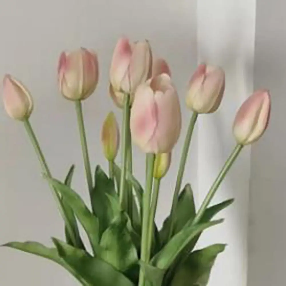 Realistischer 5-Köpfiger Tulpenstrauß aus Silikon mit Echtgefühl, Hochwertige Künstliche Blumen für Heimdekoration