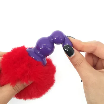 Silicone Anal Plug Plush Rabbit Tail Sex Toy for Women Men Gay Sexy Butt Plug Prostate Massager Tail Anal Plug Erotic Role Play 3