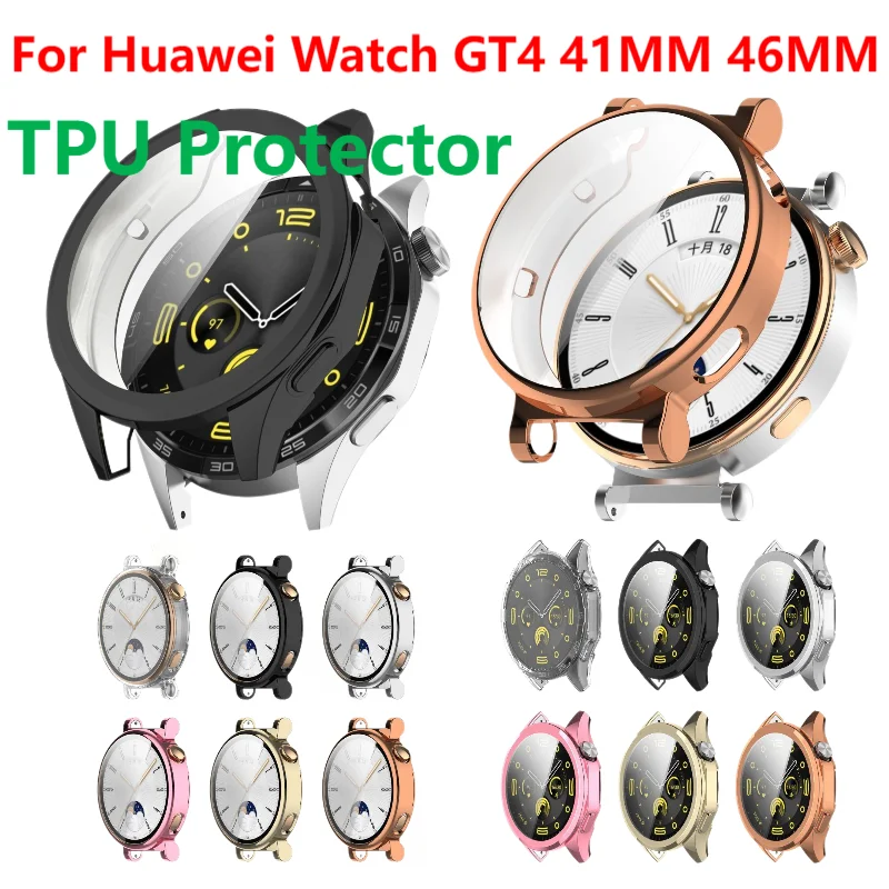 

Plating TPU Case Cover For Huawei Watch GT4 41MM 46MM Smart Watch Strap Protective Bumper Protector Shell GT 4