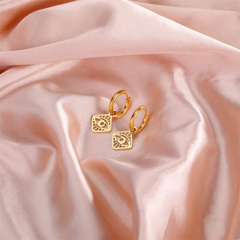 Süße Katze Pfote Anhänger Tropfen Ohrringe für Frau Edelstahl klassische Glück Klee Creolen Schmuck Party Mädchen besten Geschenke – Detail 21