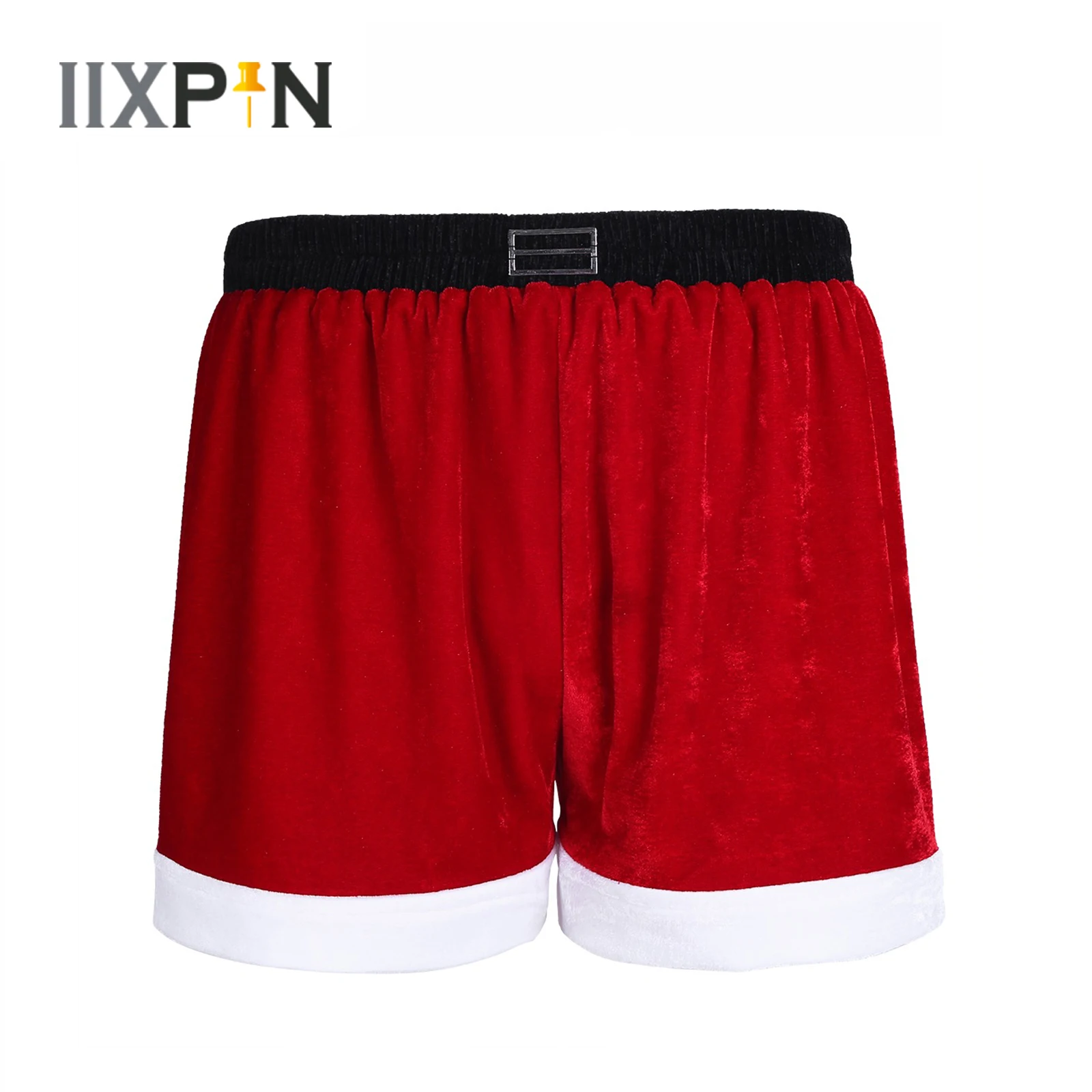 New Mens Boxer Shorts Christmas Santa Claus Cosplay Costumes Red Soft Flannel Bottoms Panties Underwear Short Pants Nightwear